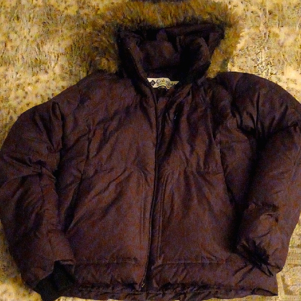 Columbia purple puffer ski jacket